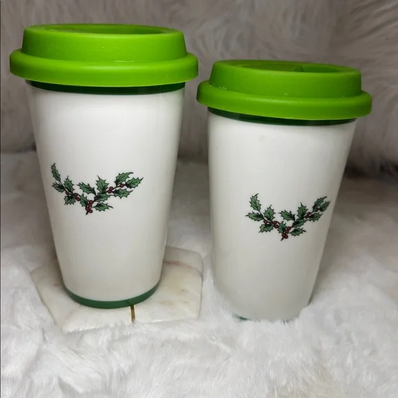 Spode Christmas Tree 8oz. Travel Mug with Lid Coffe Mug Ceramic Tumbler - Picture 2 of 5